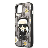 Karl Lagerfeld Flower Ikonik Karl-foder for iPhone 13 mini - grå
