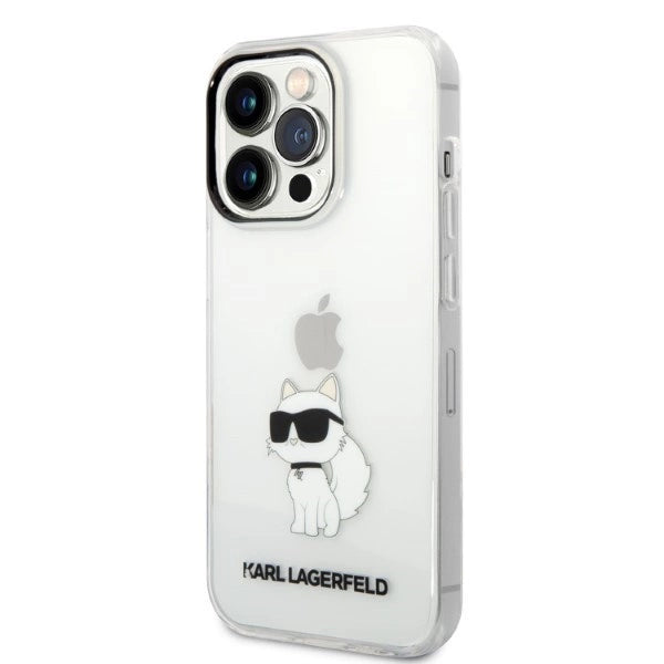 Karl Lagerfeld Ikonik Choupette fodtøj til iPhone 14 Pro - gennemsigtigt