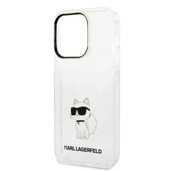 Karl Lagerfeld Ikonik Choupette fodtøj til iPhone 14 Pro - gennemsigtigt