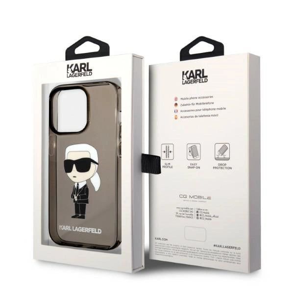 Karl Lagerfeld KLHCP14LHNIKTCK iPhone 14 Pro 6.1" sort/sort hardcase Ikonik Karl Lagerfeld