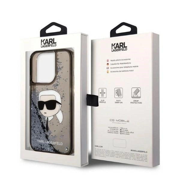 Karl Lagerfeld KLHCP14LLNKHCK iPhone 14 Pro 6.1" sort/sort hardcase Glitter Karl Head