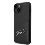 Karl Lagerfeld Signature Logo Cardslot case til iPhone 14 Plus - sort