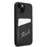 Karl Lagerfeld Signature Logo Cardslot case til iPhone 14 Plus - sort