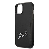 Karl Lagerfeld Signature Logo Cardslot case til iPhone 14 Plus - sort