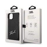 Karl Lagerfeld Signature Logo Cardslot case til iPhone 14 Plus - sort