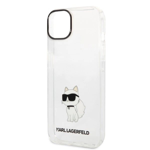 Karl Lagerfeld Ikonik Choupette fodtøj til iPhone 14 Plus - gennemsigtigt