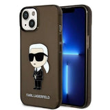 Karl Lagerfeld Ikonik Karl-foder til iPhone 14 Plus - sort