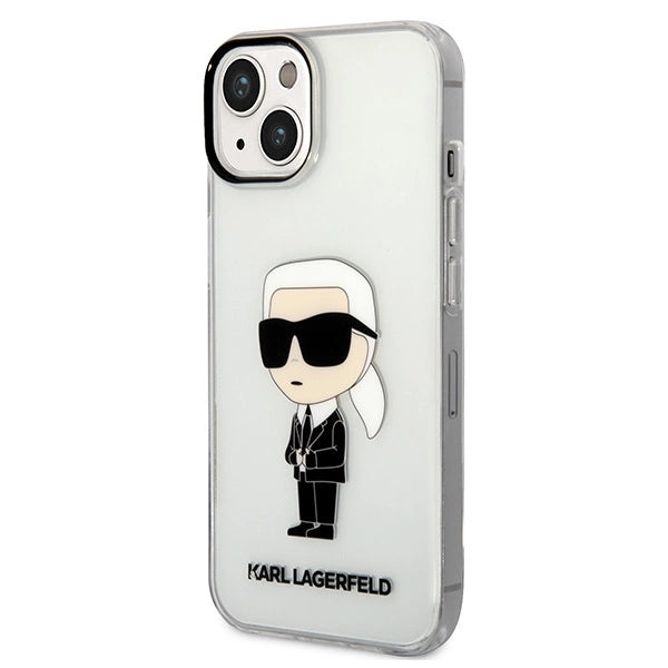 Karl Lagerfeld Ikonik Karl fodtøj til iPhone 14 Plus - gennemsigtigt