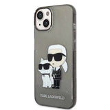 Karl Lagerfeld Glitter Karl&Choupette-foder til iPhone 14 Plus - sort