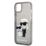 Karl Lagerfeld Glitter Karl&Choupette-foder til iPhone 14 Plus - sort