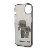 Karl Lagerfeld Glitter Karl&Choupette-foder til iPhone 14 Plus - sort