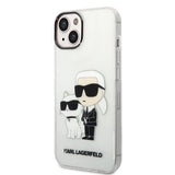 Karl Lagerfeld Glitter Karl & Choupette-foder for iPhone 14 Plus - gennemsigtigt