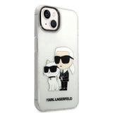 Karl Lagerfeld Glitter Karl & Choupette-foder for iPhone 14 Plus - gennemsigtigt