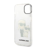Karl Lagerfeld Glitter Karl & Choupette-foder for iPhone 14 Plus - gennemsigtigt