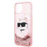 Karl Lagerfeld Glitter Choupette hovedkasse til iPhone 14 Plus - lyserød