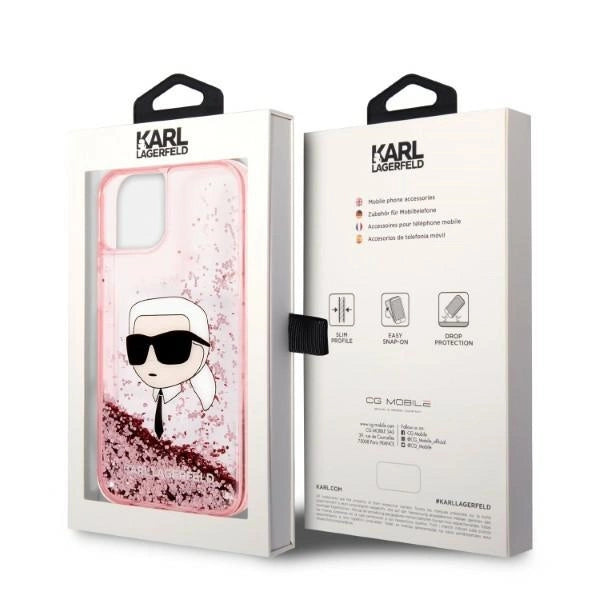Karl Lagerfeld Glitter Karl's hovedkasse til iPhone 14 Plus - pink