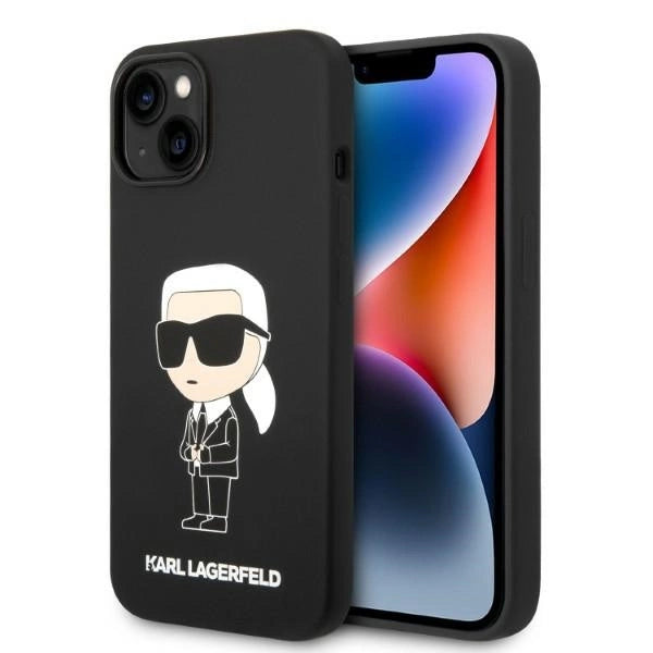Karl Lagerfeld Silicone Ikonik-foder for iPhone 14 Plus - sort