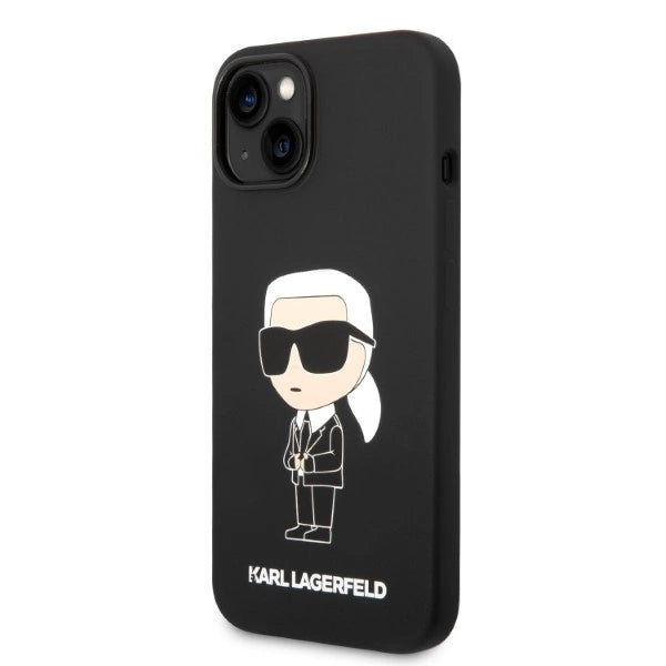 Karl Lagerfeld Silicone Ikonik-foder for iPhone 14 Plus - sort