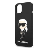 Karl Lagerfeld Silicone Ikonik-foder for iPhone 14 Plus - sort