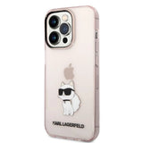 Karl Lagerfeld Ikonik Choupette fodtøj til iPhone 14 Pro Max - pink