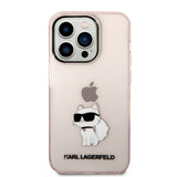 Karl Lagerfeld Ikonik Choupette fodtøj til iPhone 14 Pro Max - pink