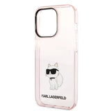 Karl Lagerfeld Ikonik Choupette fodtøj til iPhone 14 Pro Max - pink