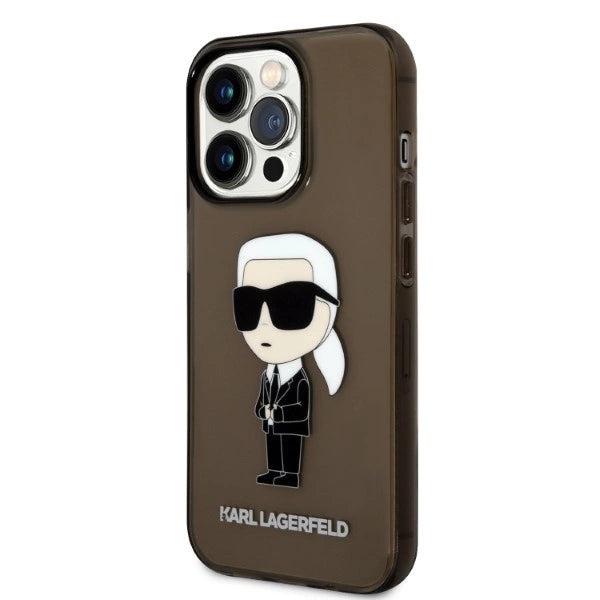 Karl Lagerfeld Ikonik Karl fodtøj til iPhone 14 Pro Max - sort