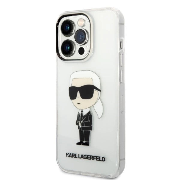 Karl Lagerfeld Ikonik Karl fodtøj til iPhone 14 Pro Max - gennemsigtigt