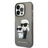 Karl Lagerfeld Glitter Karl & Choupette-foder for iPhone 14 Pro Max - sort