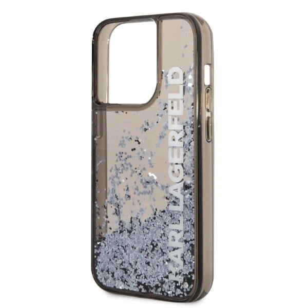 Karl Lagerfeld Liquid Glitter Elong case til iPhone 14 Pro Max - sort