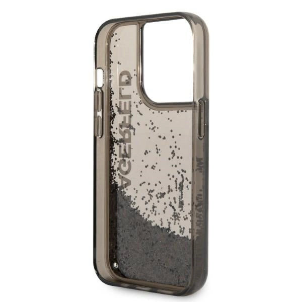 Karl Lagerfeld Liquid Glitter Elong case til iPhone 14 Pro Max - sort