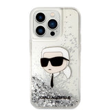 Karl Lagerfeld Glitter Karl's hovedkasse til iPhone 14 Pro Max - sølv