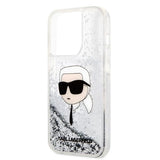 Karl Lagerfeld Glitter Karl's hovedkasse til iPhone 14 Pro Max - sølv