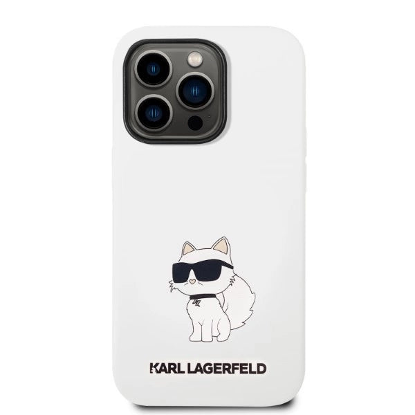 Karl Lagerfeld Silicone Choupette-foder for iPhone 14 Pro Max - hvid