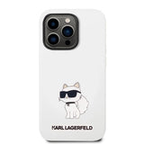 Karl Lagerfeld Silicone Choupette-foder for iPhone 14 Pro Max - hvid