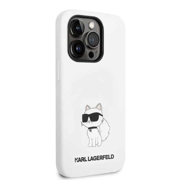 Karl Lagerfeld Silicone Choupette-foder for iPhone 14 Pro Max - hvid