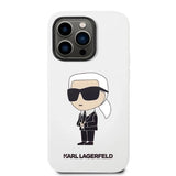 Karl Lagerfeld Silicone Ikonik-foder for iPhone 14 Pro Max - hvid