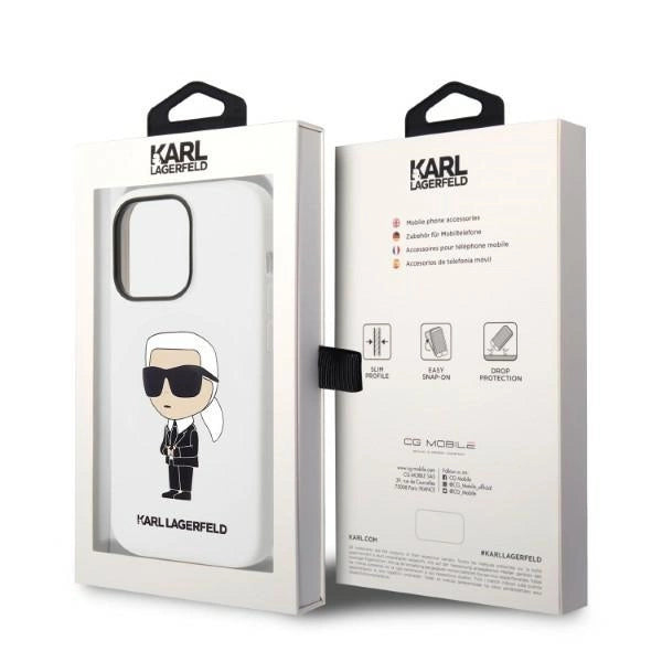 Karl Lagerfeld Silicone Ikonik-foder for iPhone 14 Pro Max - hvid