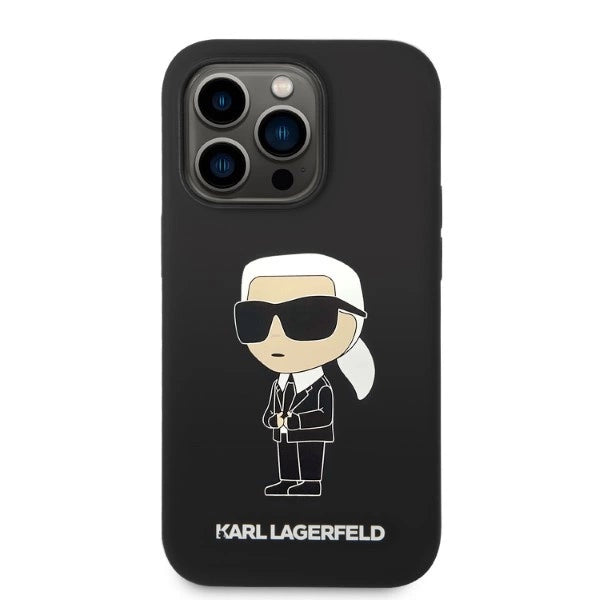Karl Lagerfeld Silicone Ikonik-foder for iPhone 14 Pro Max - sort