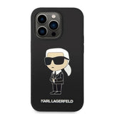 Karl Lagerfeld Silicone Ikonik-foder for iPhone 14 Pro Max - sort