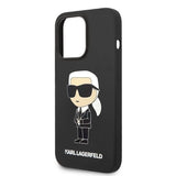 Karl Lagerfeld Silicone Ikonik-foder for iPhone 14 Pro Max - sort