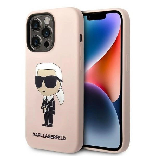 Karl Lagerfeld Silicone Ikonik-foder for iPhone 14 Pro Max - pink