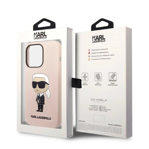 Karl Lagerfeld Silicone Ikonik-foder for iPhone 14 Pro Max - pink