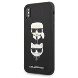 Karl Lagerfeld Saffiano Karl&Choupette hovedkasse til iPhone X/XS - sort