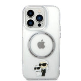 Karl Lagerfeld Iconic Karl & Choupette MagSafe-foder for iPhone 14 Pro - gennemsigtigt