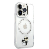 Karl Lagerfeld Iconic Karl & Choupette MagSafe-foder for iPhone 14 Pro - gennemsigtigt