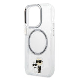 Karl Lagerfeld Iconic Karl & Choupette MagSafe-foder for iPhone 14 Pro - gennemsigtigt