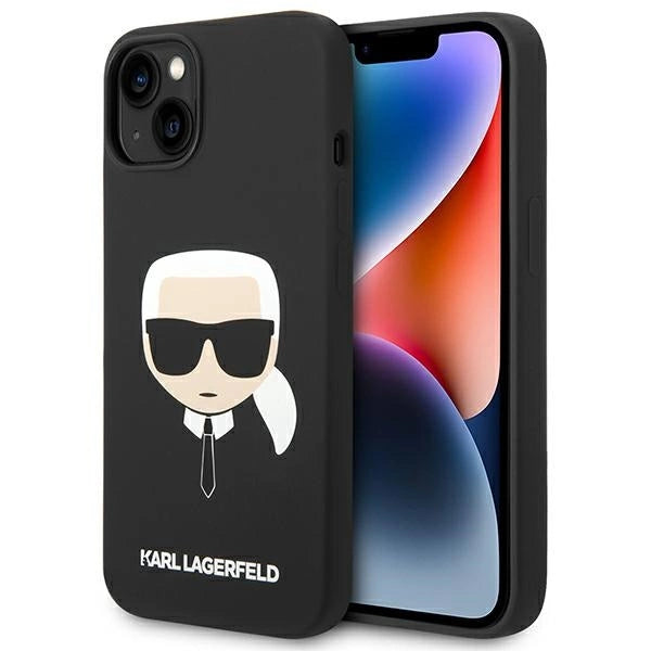 Karl Lagerfeld Silicone Karl's Head MagSafe-foder for iPhone 14 Plus - sort