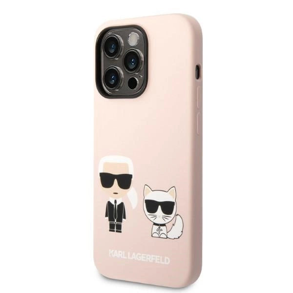 Karl Lagerfeld KLHMP14XSSKCI iPhone 14 Pro Max 6.7" Hardcase lyserød/lyserød Silikon Karl & Choupette Magsafe