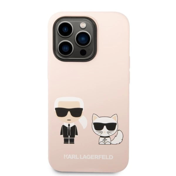 Karl Lagerfeld KLHMP14XSSKCI iPhone 14 Pro Max 6.7" Hardcase lyserød/lyserød Silikon Karl & Choupette Magsafe